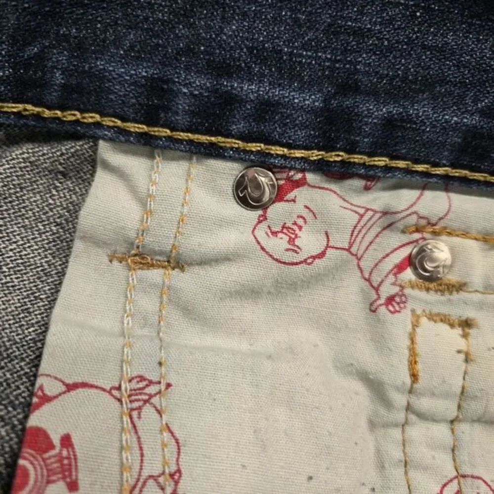 True Religion Jeans Mens Straight Leg Size 40x27 Flap Pockets Billy USA‎
